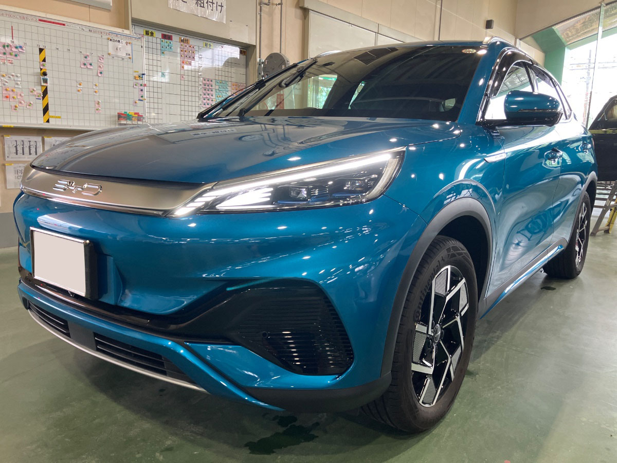 施工後の車